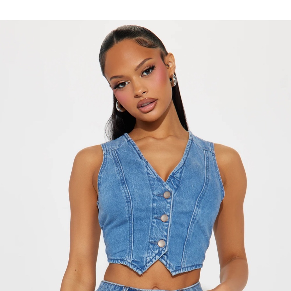 Denim Crop Vest